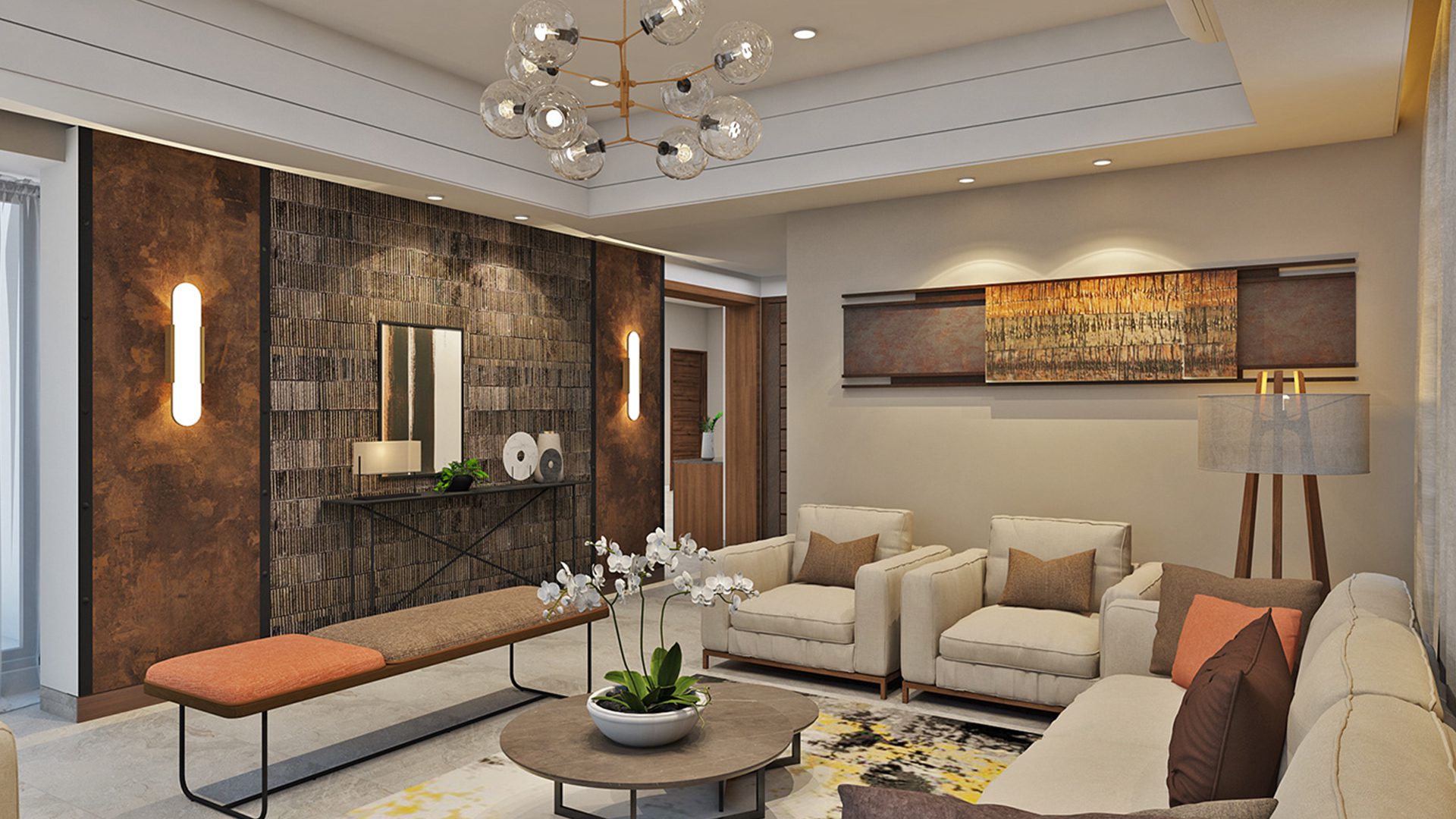 Modern living room apartment interior design